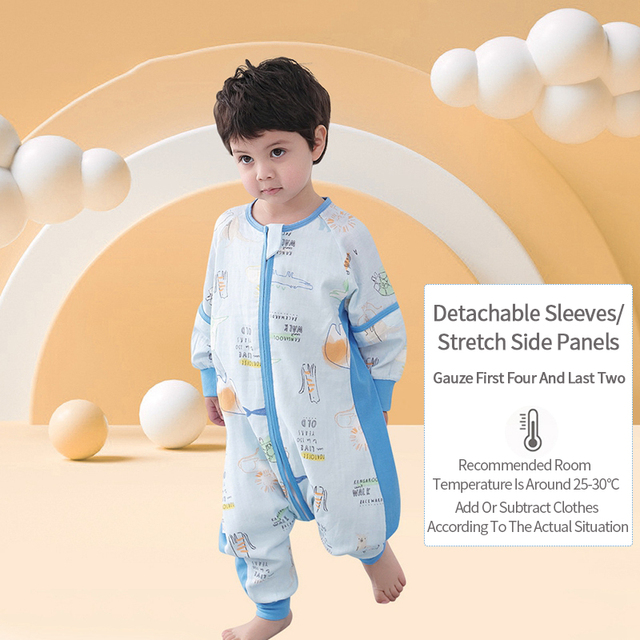 Cotton Baby Sleeping Bag Long Sleeve Children Pajamas Split Legs Sleeping Kids Slippersack Anti-kick Baby Girl Blanket Bedding