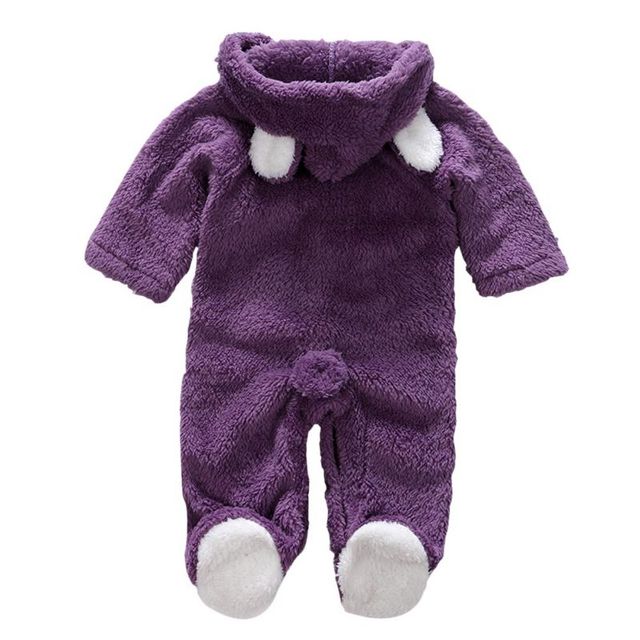 Winter Baby Clothes Flannel Infant Boy Clothes Cartoon Animal Bear Ear Romper Jumpsuit Warm Newborn Toddler Casual Baby Costume