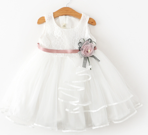 1-5Y Summer Girls Dress 2022 New Sleeveless Princess Dress Korean Style Stitching Lace Children Dress Vestidos G0025