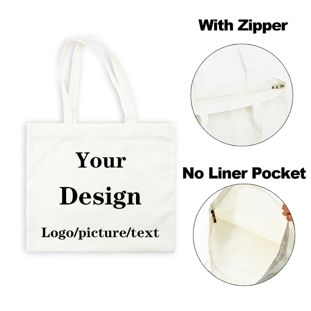 Custom Carrying Bag Shop Your Images Here Print Original Design White Fashion Canvas Travel Bags