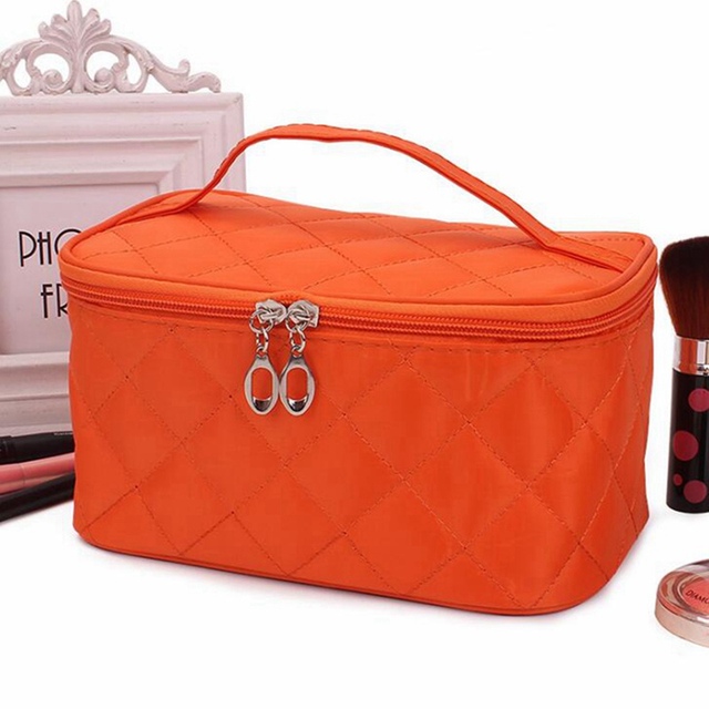 Women Travel Cosmetic Bags Diamond Lattice Zipper Men Makeup Bags Organizer Beauty Cosmetic Bag Bath Wash Make Up Kits