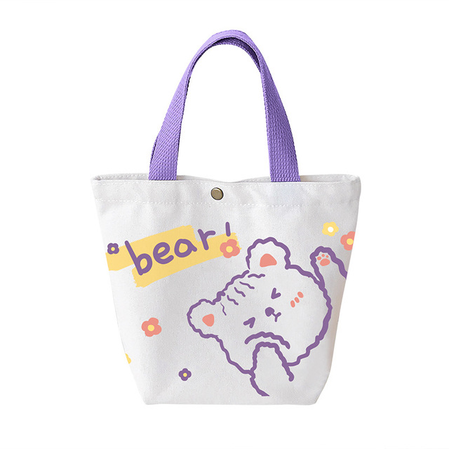 Shopper Storage Organizer Tote Bag Canvas Lunch Bags For Women Eco Reusable Shopping Bags With Handle Anime Tote Cartoon