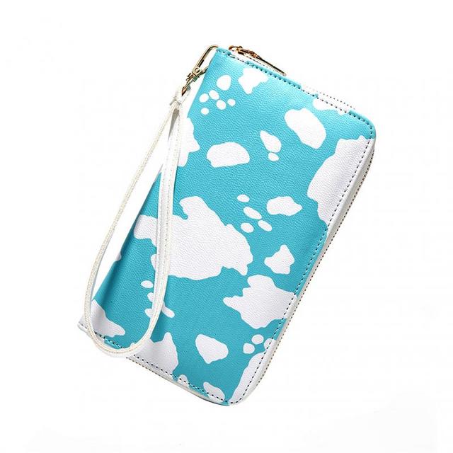 Women Wallet PU Leather Clutch Bag Ladies Long Wallet New Fashion Trendy Cow Pattern Bag Long Card Bag Coin Purse Female Bag