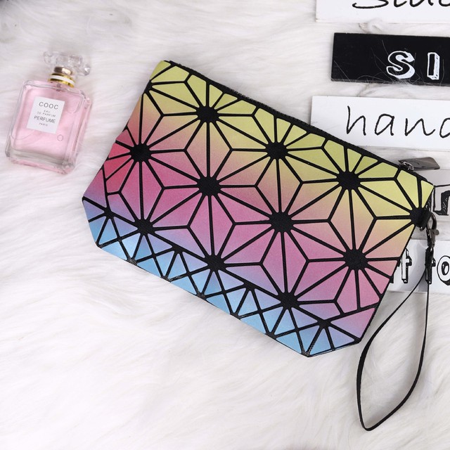 Women's Colorful Geometric Cosmetic Bag Zipper Organizer Folding Bag Travel Bag New Collection