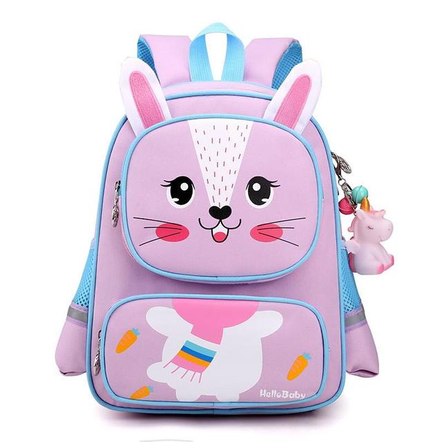 Kawaii Cartoon Children Backpack Nylon Waterproof Kids School Bag Large Capacity Travel Bags Reflective Strip Shoulder Bags