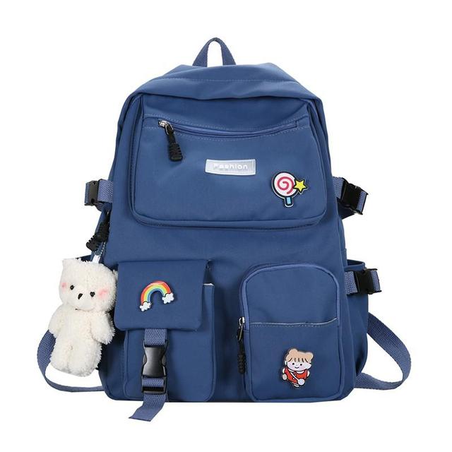 Kawaii Doll Girl School Bag Korean Version Casual Women Backpack Large Capacity Girls Backpacks All-match Woman Bag 2022