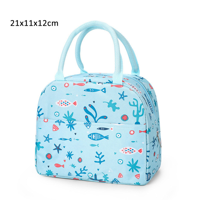 High Capacity Portable Lunch Bags For Men Women Picnic Travel Oxford Waterproof Kids Bento Cooler Bags Print Insulation Package