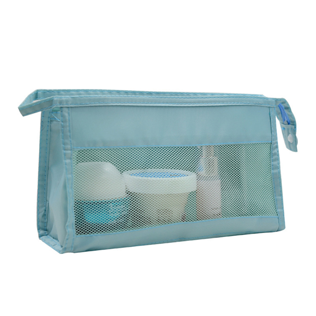 Travel Makeup Pouch Portable Simple Mesh Storage Bag Zipper Wash Hanging Organizer Fashion Large Unique