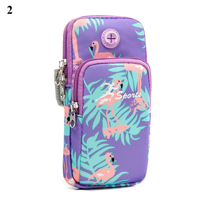 Mobile Phone Arm Bag Flamingo Flower Print Outdoor Sports Running Armband Handbag Holder Bag Gym Pouch for iPhone 12 11 Pro Max