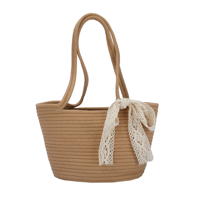 Elegant Ladies Straw Tote Bags Ladies Vacation Beach Casual Tote Fashion Handbag Vintage Shoulder Bag Straw Shoulder Bag