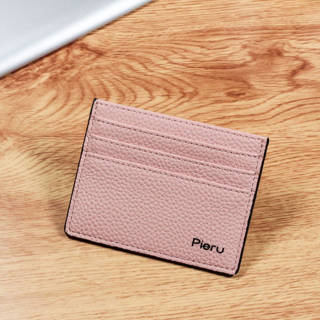 Slim Ultra-thin Wallet PU Leather Bank Credit Card Holder Short Coin Purse Black Oil Edge Card Bag Lychee Pattern Cash Clip