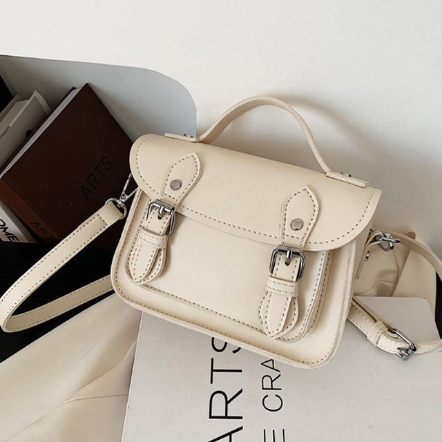 Vintage Messenger Bag Women Buckle Flap Small Shoulder Bag Luxury Brand Crossbody Bag PU Leather New Designer Female Bag