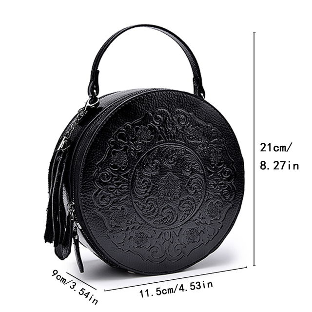 Fashion Design Women Round Bag Leather Brand Women's Circular Crossbody Shoulder Messenger Bag Ladies Purse Female Bolsa Handbag