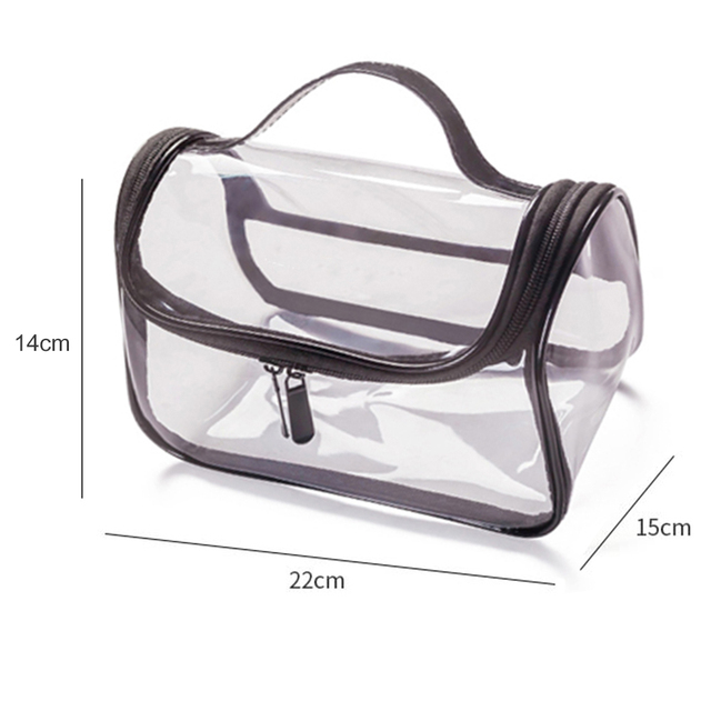 2022 Ladies Transparent Waterproof Cosmetic Bag Female Wash Toilet Bag Organizer Large Capacity PVC Travel Makeup Storage Bag