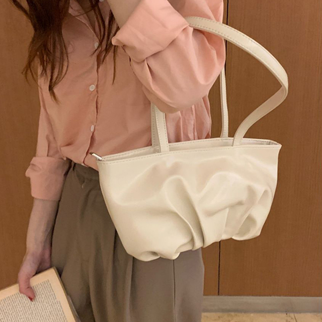 MBTI Wrinkle Cloud Bolso Mujer Fashion Solid Zipper Sac Femme Main Daily Elegant Women Shoulder Bag Ladies Top Handle Bags