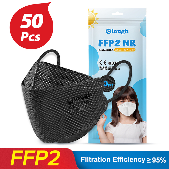 FFP2 Mascara Ninos Mascarilla FPP2 Homolucada KN95 Masks Disposable Face Mask Kids Health 6-12old FFP2Mask Certified