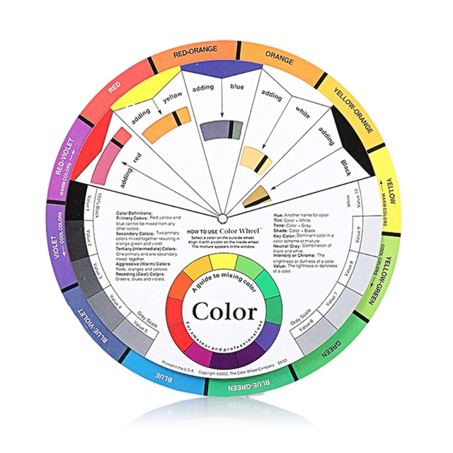 New Professional Paper Card Design Colors Mixing Ink Wheel Round Guide Chart Rotating Center Circle Tattoo Nail Pigment