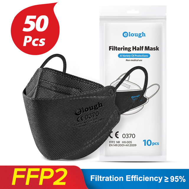 Elough KN95 face mask, fpp2fan CE approved ffp2 Mascarilla face mask ffp2reuse zable Kn95, fish protection masks ffpp2 FFP 2