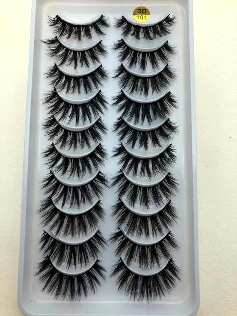 10 pairs of 3D false eyelashes, handmade, soft and hot, naturally, to create a perfect eye makeup, cross and thick