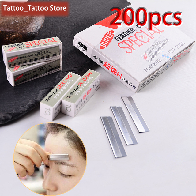 100pcs/1pack Eyebrow Trimmer Razor Blade Stainless Steel Microblading Eyebrow Knife For Permanent Makeup Eyebrow Tattoo Beauty Tool