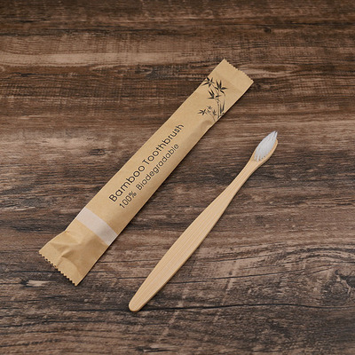 100pcs Eco-friendly Bamboo Reusable Toothbrush Portable Adult Wooden Soft Toothbrush Laser Custom Engraving Logo