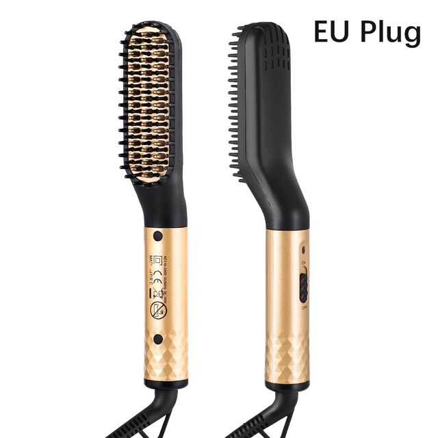 Professional Hair Comb Brush Beard Straightener Multifunctional Straightening Brush Hair Curler Fast Heating Styling Tools