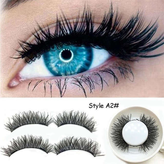 4pcs Natural False Eyelashes 3D Magnetic Eyelashes Reusable Mink Eyelashes Eyeliner Double Magnet Full Strip Magnetic Soft Lashes