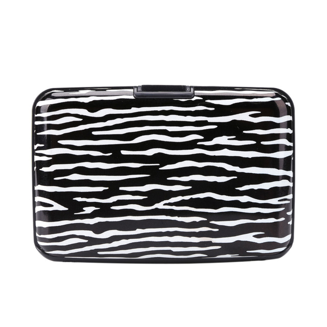 Aluminum Credit Card Holder Zebra Pattern Wallet Men Women Metal Wallet Case Credit Card Business Case Wallet