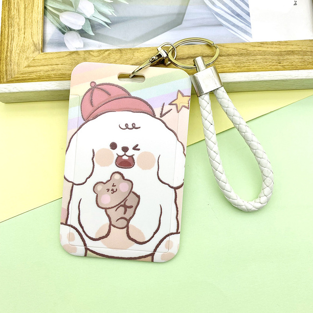 Cartoon ID Credit Card Holder Bank Students Bus Card Case Hand Rope Visit Door ID Badge Cover Cards for Women Men Pendants