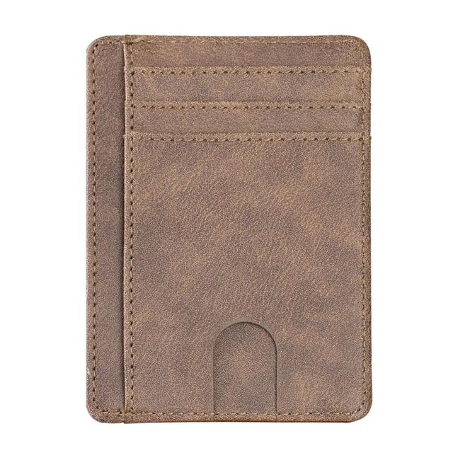 Slim rfid blocking leather wallet credit id card holder money purse for men women fashion bag