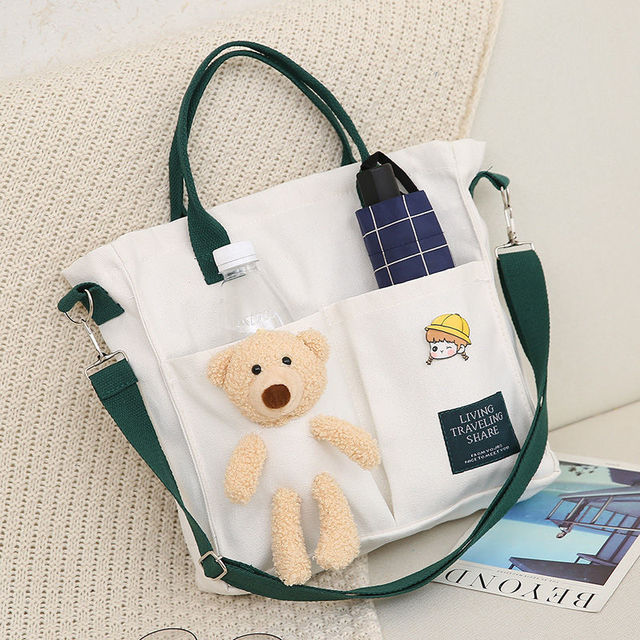 Women Canvas Handbags Female Shopping Bags Shoulder Bag Environmental Storage Bag Reusable Foldable Eco Grocery Bags Bolso