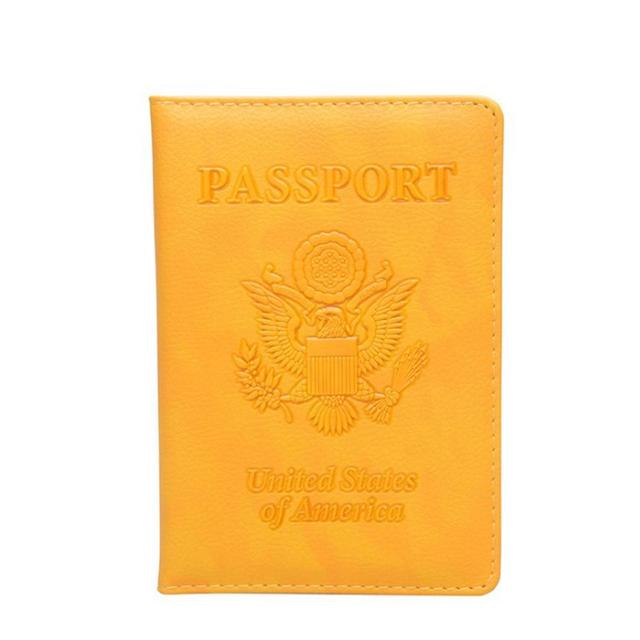 PU Leather Passport Cover Vintage American Covers Card Holder Organizer Bag Travel USA