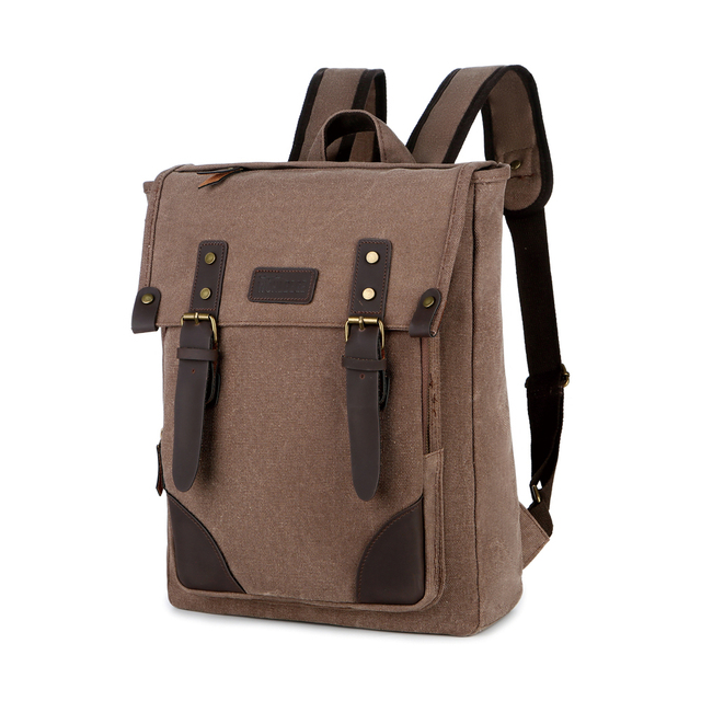 Business Men Backpack High Quality 15.6 inch Canvas Laptop Bag for College Student Dropshipping