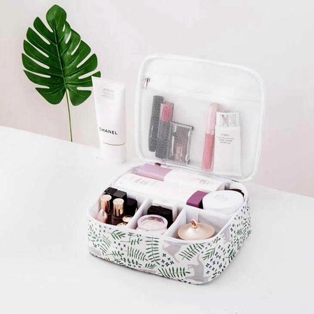 Travel Cosmetic Bag with Flamingo Patterns for Women, Zipper Trunk Makeup Bag, Storage Bag, Toiletry Box