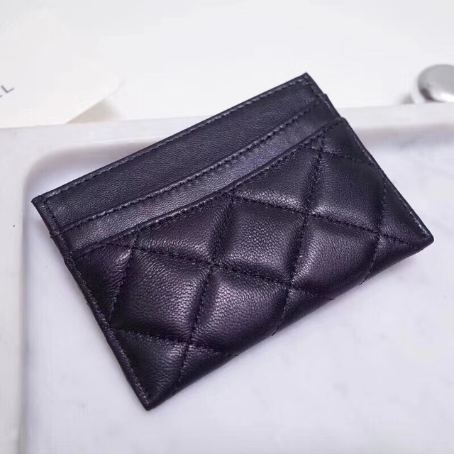 High Quality New Caviar Credit Card Holder Women Card Wallet Real Leather Small Wallet Free Shipping