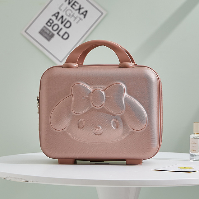 Lettie Pudding Dog Anime Storage Box Kawaii Makeup Bag 14 Inch ABS Small Student Cartoon 3D Rabbit Trave Luggage