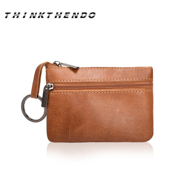 Small Double Zipper Wallet For Men Women Kids Multifunction Mini Wallet With Keyring Credit Cards