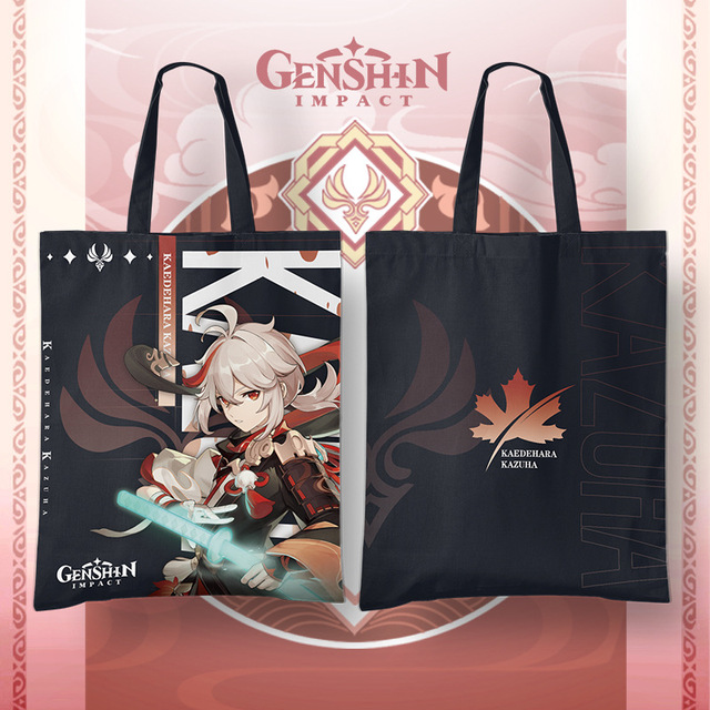 Jinshin Effect Two-Dimensional Project Kaidehara Kazuha Cartoon Anime Manga Game Peripheral Shoulder Bag Shopping Storage Bag