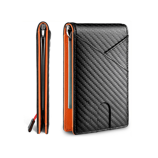 DIENQI Carbon Fiber RFID Men Wallets Money Bag Slim Thin Card Wallet Men Luxury Male Small Short Wallet Bi-fold Vallet Billfold