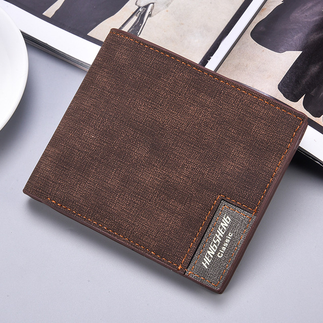 New men's wallet short casual canvas thin wallet business men's wallet