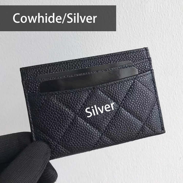 Fast Welivery Luxury Brand High Quality Leather Card Holder Diamond Pattern Unisex Wallet Caviar Sheepskin Classic Coin Purse