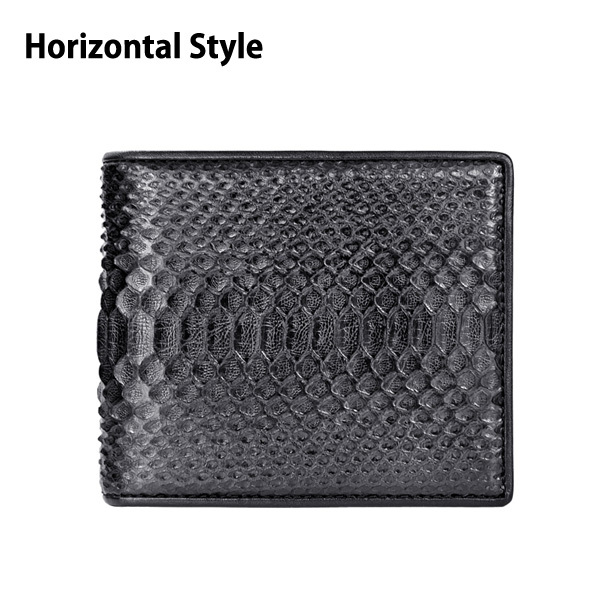 Luxury Genuine Leather Mens Wallet Quality Snakeskin Leather Wallet Men Brand Design Small Bifold Python Black Short