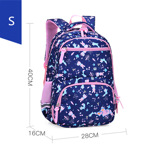 Cartoon Floral Print School Backpack For Girls , 1-6 Orthopedic School Bags For Girls