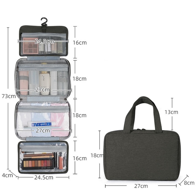 Men Travel Wash Bag Makeup Artist Brushes Set Zipper Pouch Toiletry Kit Women Waterproof Organizer for Cosmetics Bathing Bag