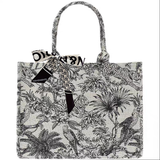 2022 women luxury shoulder bag designer handbag fashion girls jacquard embroidery female shopper canvas brand designer tote bags