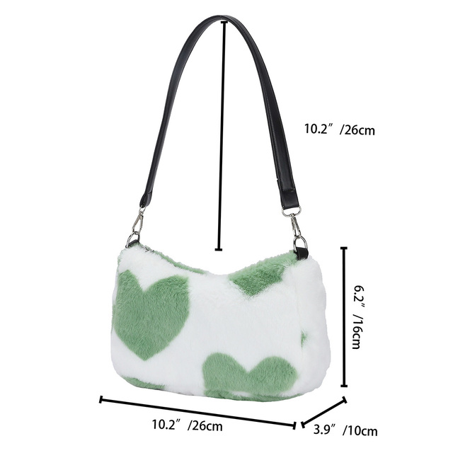 Women's Classic Plush Underarm Shoulder Bag Ladies Autumn Winter Large Capacity Tote Pouch For Shopping Decor