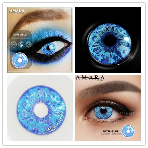 Amara Colored Contact Lenses For Eyes Anime Cosplay Colored Lenses Blue Purple Multicolor Contact Lenses Makeup Beauty