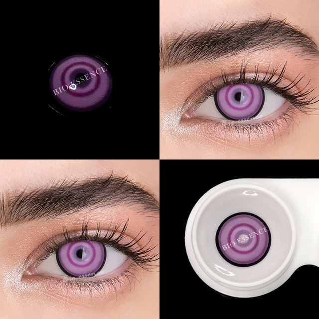 Bio-essence 2pcs/pair cosplay color contact lenses for eyes cartoon anime accessories pruple pupil lens for all