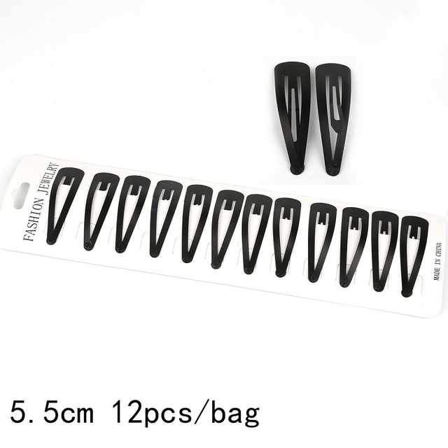 Black Sample 12pcs/set Metal Hair Barrettes Hairpins BB Headbands Hair Clip for Girls Womens Hairgrips Hair Styling Accessories