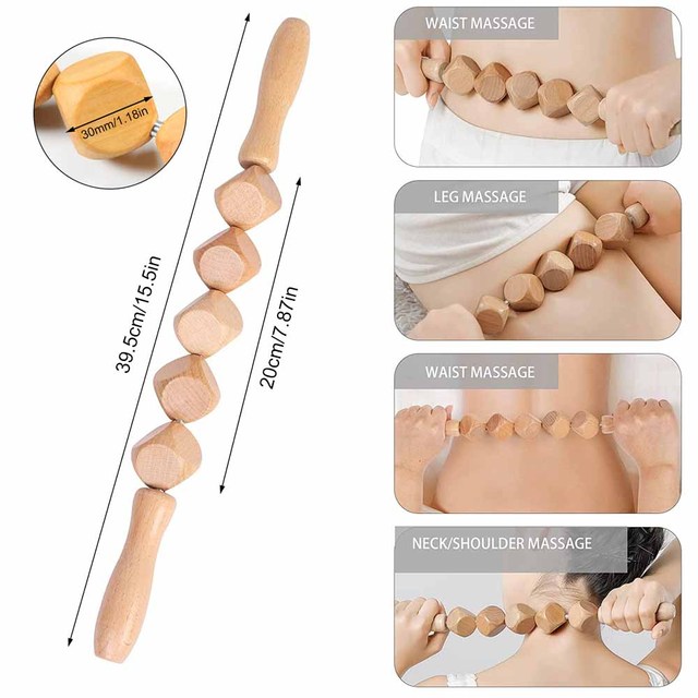 Tcare Wooden Body Foot Massager Device Reflexology Acupuncture Thai Massage Roller Therapy Scrap Meridians Lymphatic Health Care